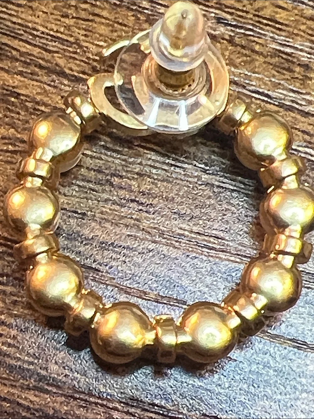Gold Pearl Hoop Drop Earrings with Interlocking Double G Accent